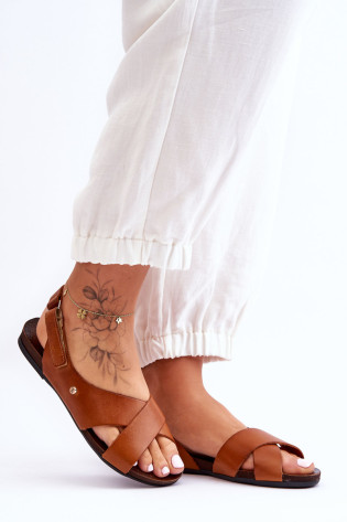Velcro odiniai sandalai Brown Addison 3
