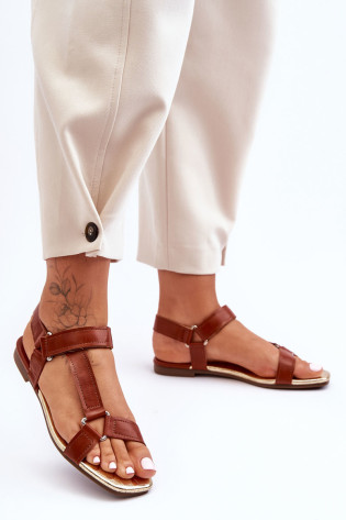Moteriškos plokščios basutės su Velcro Camel Lissa 2