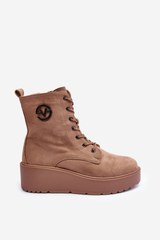 Zomšiniai batai ant Massive Platform Wedge Heel...