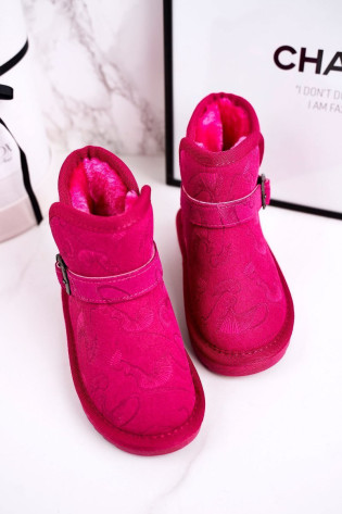 Vaikiški sniego batai su kailiu Fuchsia Kawai 2