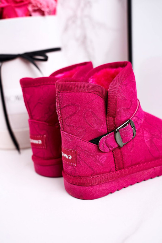 Vaikiški sniego batai su kailiu Fuchsia Kawai