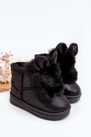 Vaikiški sniego batai, izoliuoti kailiu, Black Betty, su ausytėmis