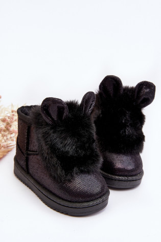 Vaikiški sniego batai, izoliuoti kailiu, Black Betty, su ausytėmis 2