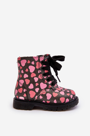 Izoliuoti vaikiški kulkšnies batai su užtrauktuku, Black ir Pink Dolida