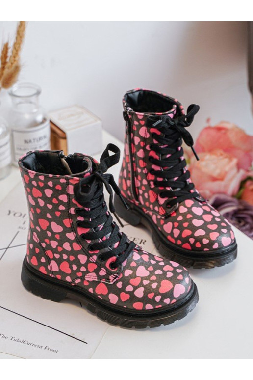 Izoliuoti vaikiški kulkšnies batai su užtrauktuku, Black ir Pink Dolida