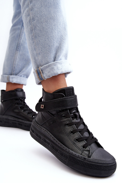 Moteriški izoliuoti sportbačiai ant Big Star Platform Black MM274008