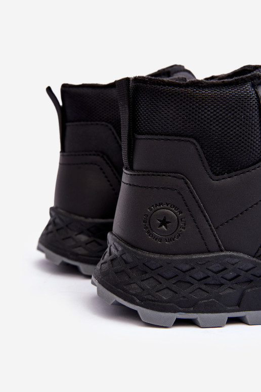 Vaikiški izoliuoti treko batai Trapper Black Big Star MM374203