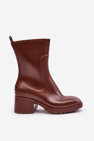 Moteriški matiniai Wellington batai su aukštakulniais, rudos spalvos Bertaida