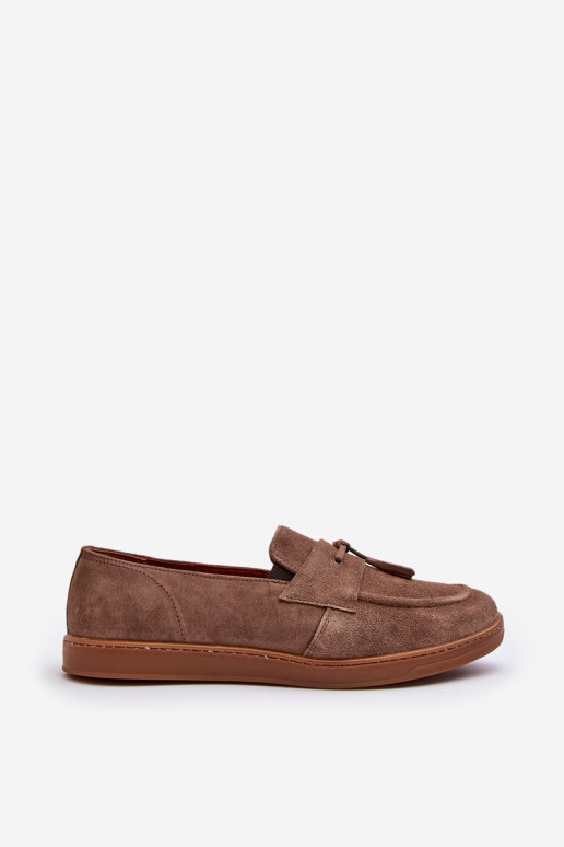 Vyriški zomšiniai Loafers Batai Zazoo 1566 Ruda