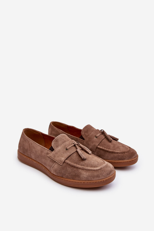Vyriški zomšiniai Loafers Batai Zazoo 1566 Ruda