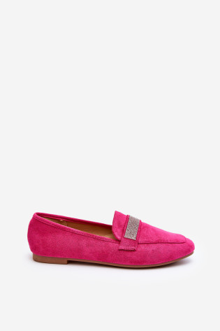 Moteriški mokasinai su kalnų krištolais Fuchsia Ralrika