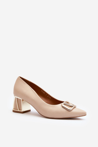 Elegantiški siurbliai su puošmena Laura Messi 2740 Beige 2