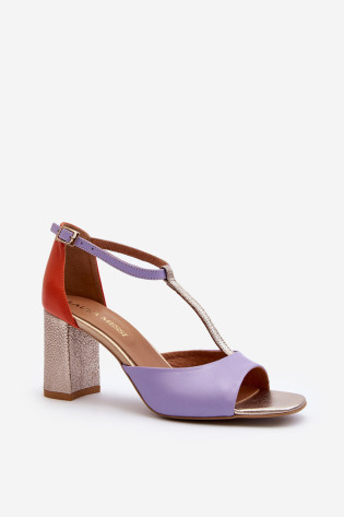 Odiniai aukštakulniai sandalai Laura Messi 2759 Purple