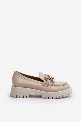 Moteriški odiniai mokasinai su puošmena CheBello 4369 Beige