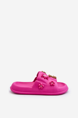 Moteriškos putplasčio šlepetės su dekoracijomis Fuchsia Cambrina