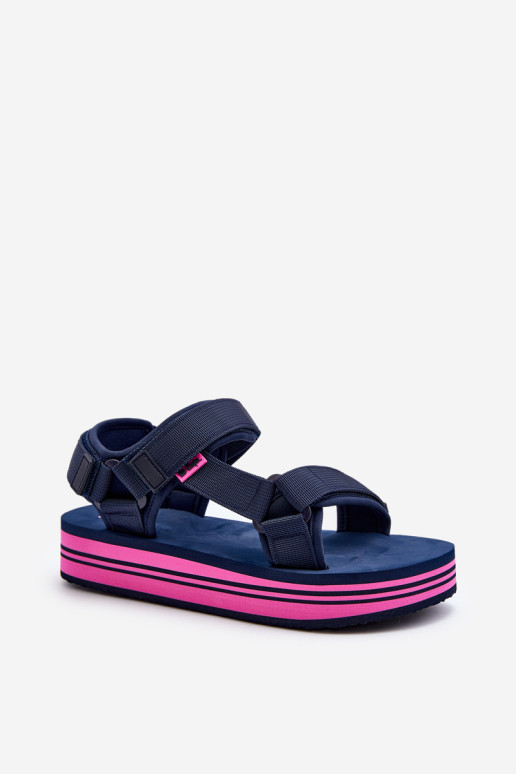 Moteriški sandalai su platforma Lee Cooper LCW-24-05-2754L tamsiai mėlyni