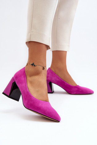Fuchsia Alessyndra zomšiniai aukštakulniai siurbliai