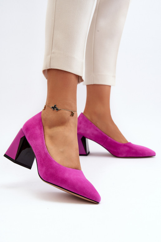 Fuchsia Alessyndra zomšiniai aukštakulniai siurbliai