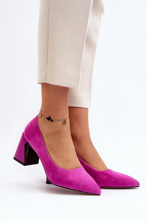 Fuchsia Alessyndra zomšiniai aukštakulniai siurbliai