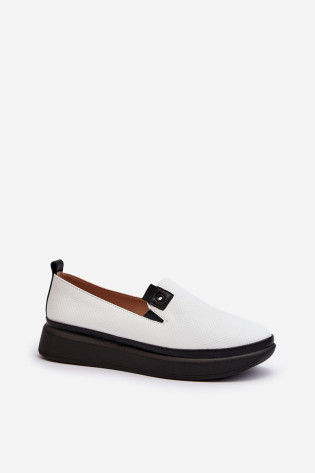 Moteriškos odinės espadrilės ant platformos White Tigera 2