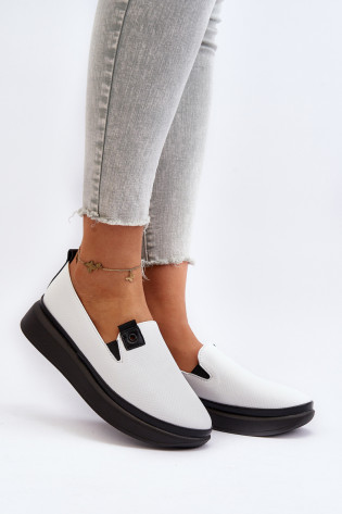 Moteriškos odinės espadrilės ant platformos White Tigera