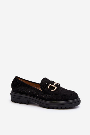 Moteriški ažūriniai mokasinai su puošmena, Black Talesse 2