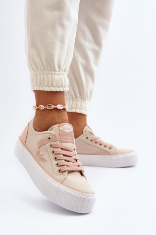 Lee Cooper LCW-24-31-2196 moteriški sportbačiai, smėlio spalvos