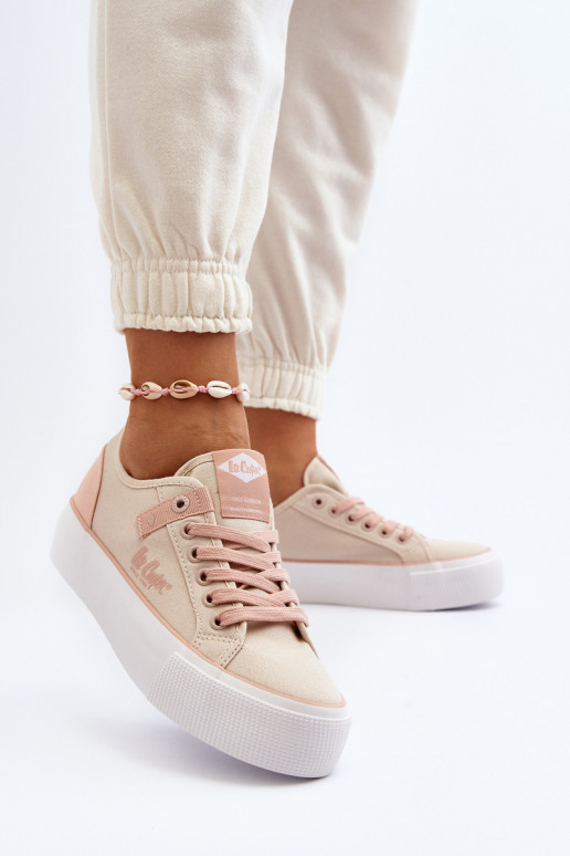 Lee Cooper LCW-24-31-2196 moteriški sportbačiai, smėlio spalvos