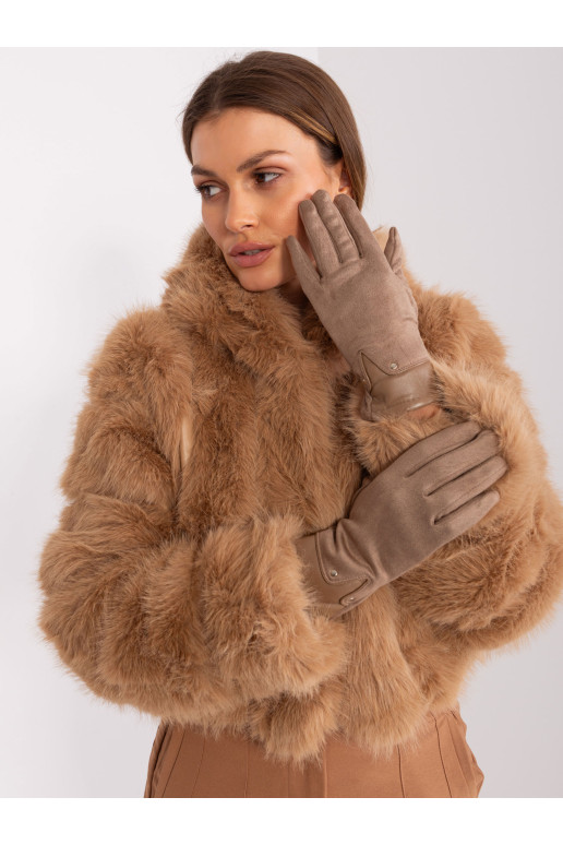 Pirštinės, tamsiai smėlio spalvos