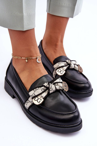 Odiniai Moteriški Brogues Mocasins Juodi S.Barski HY330 2