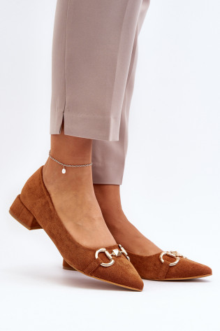 Camel Ethere Suede smailaus piršto baleto buteliai