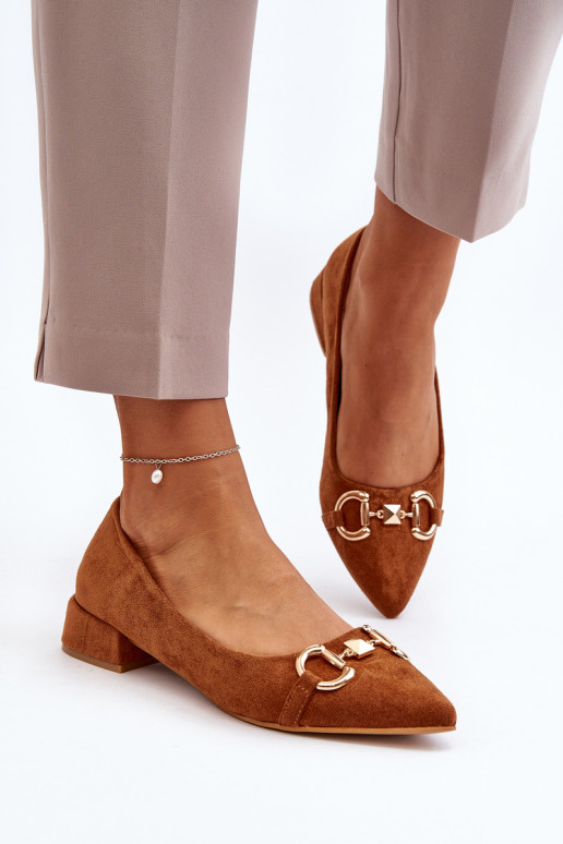 Camel Ethere Suede smailaus piršto baleto buteliai