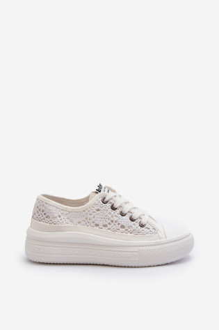 Nėriniuoti moteriški sportbačiai Lee Cooper LCW-23-44-1617 balti