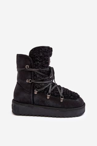 D.Franklin Vegan Platform Snow Boots DFSH370004 Juodi