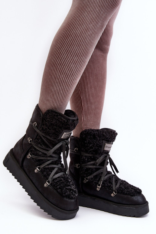 D.Franklin Vegan Platform Snow Boots DFSH370004 Juodi