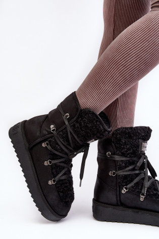 D.Franklin Vegan Platform Snow Boots DFSH370004 Juodi