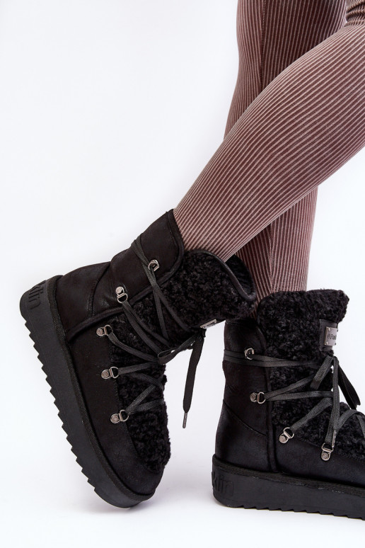 D.Franklin Vegan Platform Snow Boots DFSH370004 Juodi