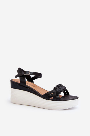 Esinna Black Wedge sandalai 2