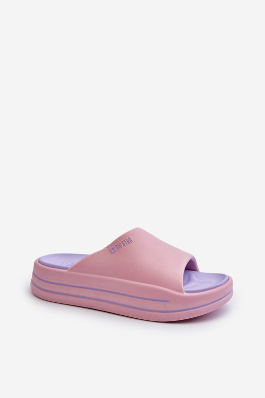 Moteriški šlepetės ant Big Star platformos NN274A035 Pink
