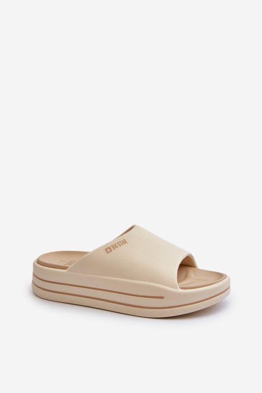 Moteriškos šlepetės ant Big Star platformos NN274A034 Beige