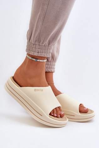 Moteriškos šlepetės ant Big Star platformos NN274A034 Beige