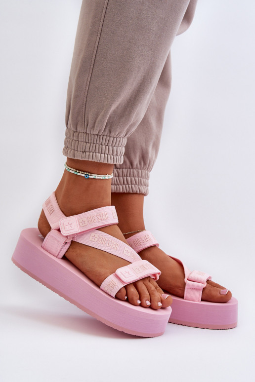 Moteriški sandalai ant Big Star platformos NN274A529 Pink