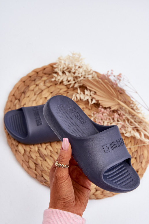 Lengvos vaikiškos šlepetės su porolonu Big Star NN374557 tamsiai mėlynos spalvos
