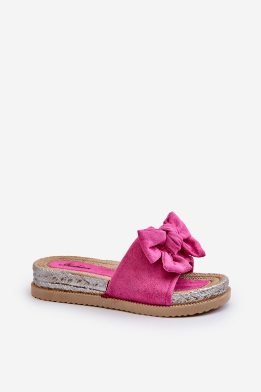 Moteriškos platformos šlepetės su lanku Fuchsia Aflia