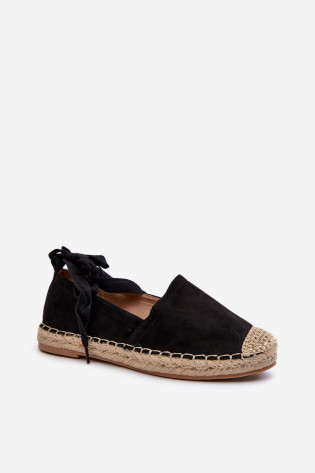 Juodos Ismann surištos zomšinės espadrilės 2