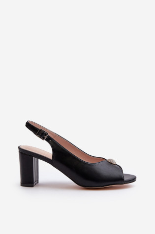 Elegantiškos aukštakulnės basutės su puošmena, Black Trasea