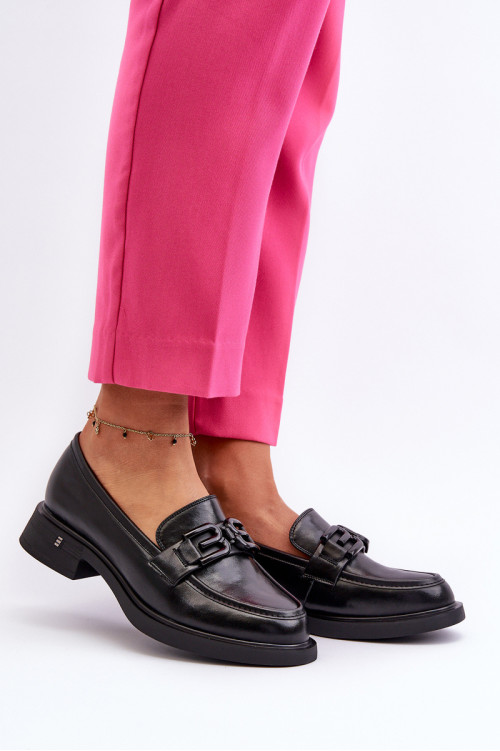Elegantiški moteriški odiniai mokasinai Black Triana