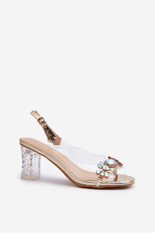 Elegantiški aukštakulniai sandalai su aukso dekoracijomis D&A MR38-444