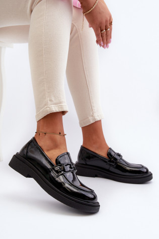 Moteriški lakinės odos mokasinai Black Keelana