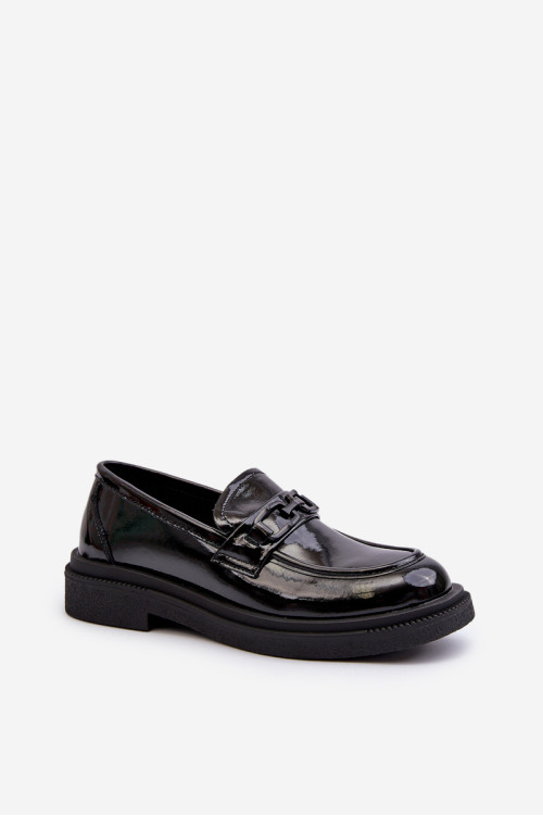 Moteriški lakinės odos mokasinai Black Keelana